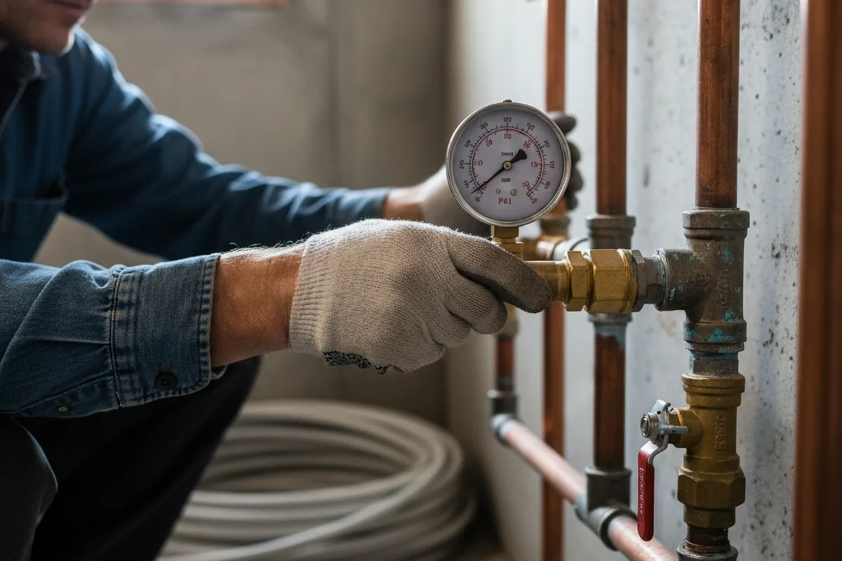 Pressure testing a repaired line during Water Line Repair in Daisytown